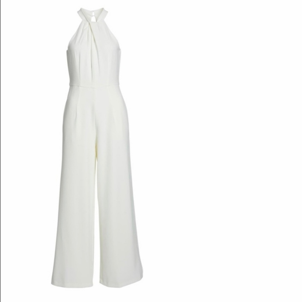 Julia Jordan Ivory Twist Neck Halter Jumpsuit - Picture 6 of 6